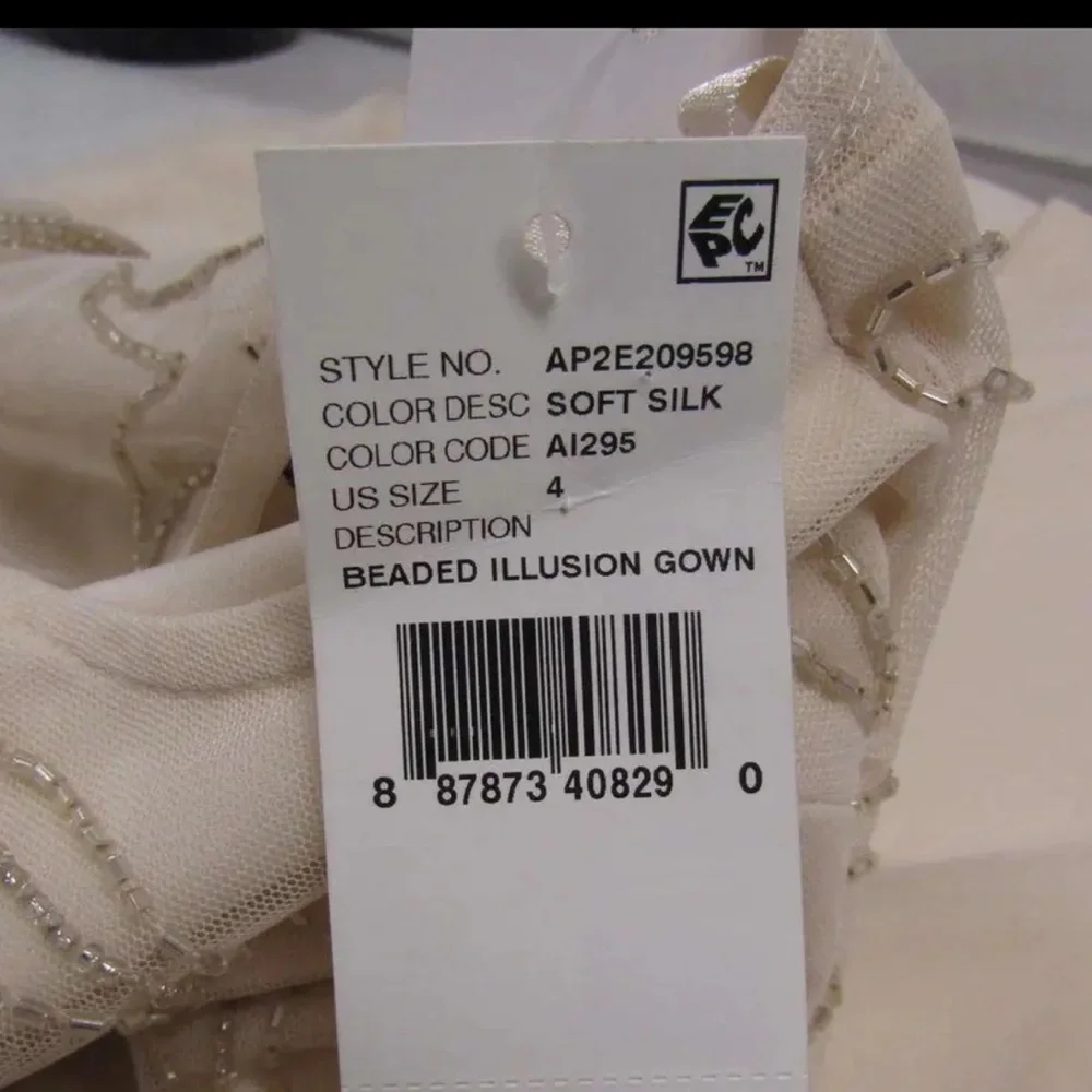 Adrianna Papell Ivory Beaded Gown Size 4 Wedding Guest Formal Dress - Picture 14 of 15